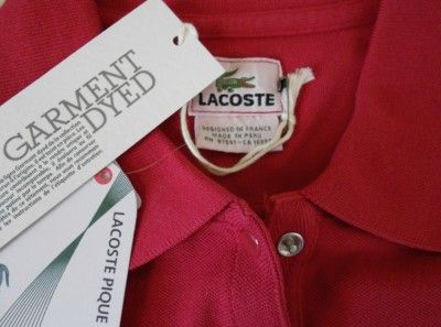 LACOSTE WOMEN Size 4 36 NWT $85 BIG Croc Polo Shirt Top RED Pique 