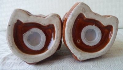 Vintage Ceramic SALT & PEPPER SHAKERS SET Brown Sponge Teddy Bears 3 