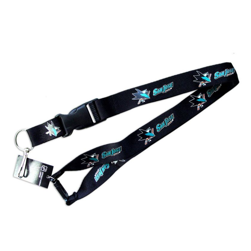 San Jose Sharks Clip Lanyard Keychain Id Ticket Holder   Black