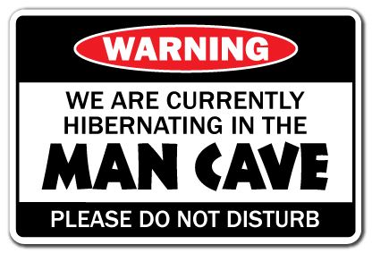   Warning Sign guy hangout room mancave signs beer cigar TV darts smoke