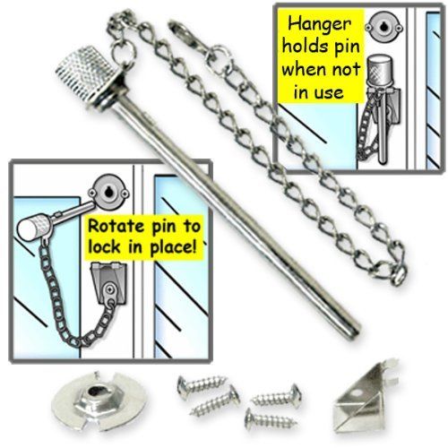 Window Guard Pin Lock Set for Sliding Doors and Windows   Extra Long 3 