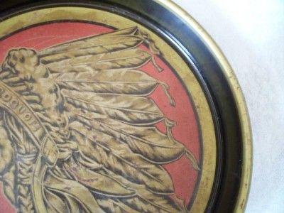   IROQUOIS INDIAN Head BEER & ALE Metal TRAY Buffalo N.Y. Brewery  