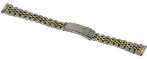   Ladies 12MM  15MM Jubilee Gold & Stainless Steel Watch Bracelet Band