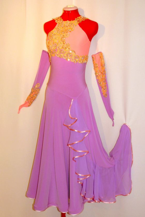 Standard / Smooth Ballroom Dance Dress w/ Swarovski Crystal Stones 