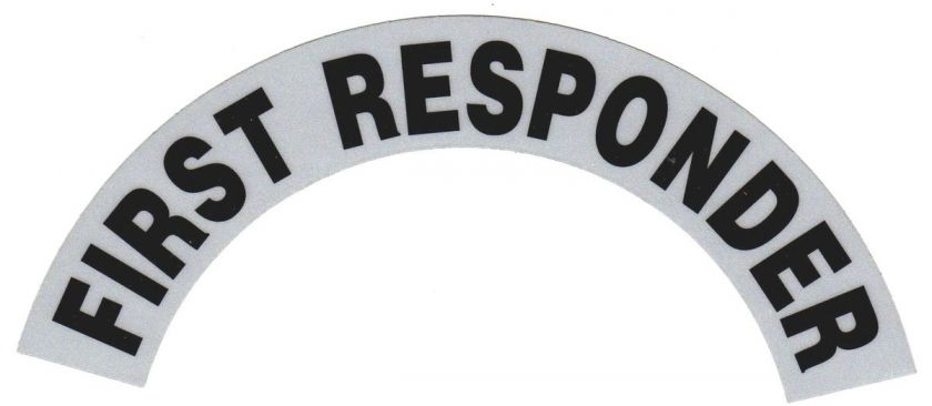 FIRST RESPONDER FIRE HELMET CRESCENT DECALS   A PAIR  