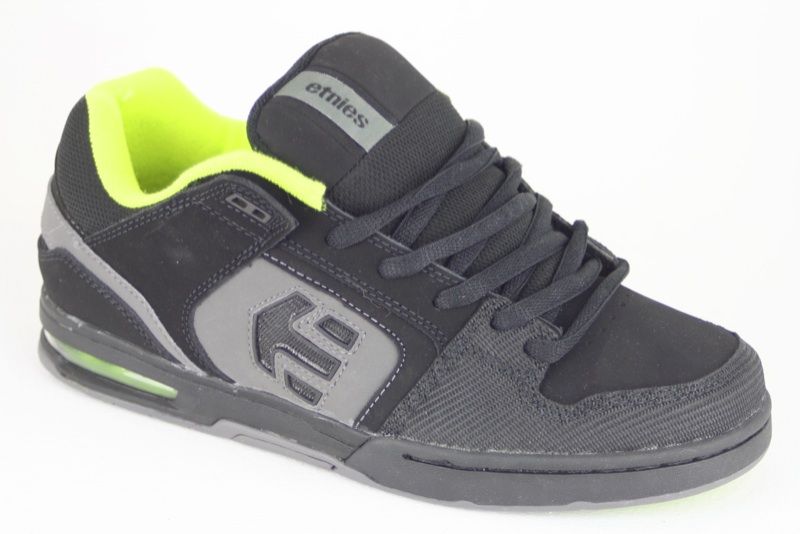 Etnies Mens Chrome 02 Shoes Size 9 Black/Lime/Grey  