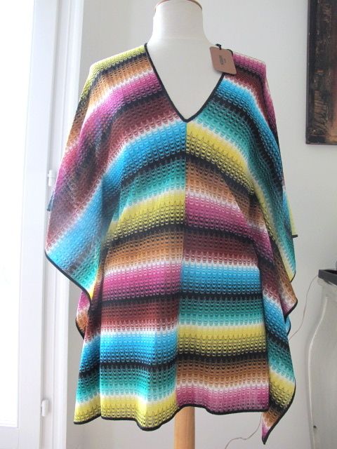 MISSONI MARE swimsuit COVER bag KAFTAN top DRESS US 4  