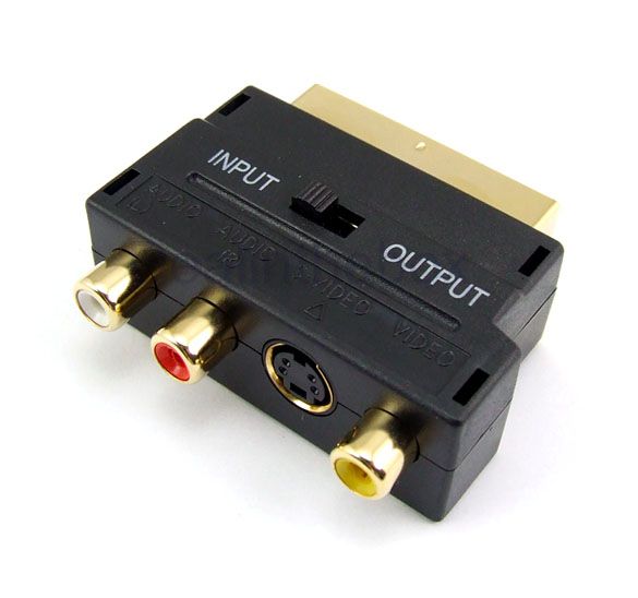 Video Audio RGB Scart to Composite RCA AV TV Adapter  