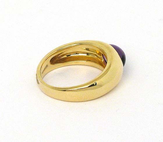 TIFFANY & CO. SIGNED 18K GOLD & AMETHYST BAND RING RETAIL $1725  