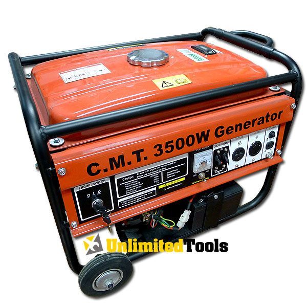 3500W 6.5HP Gasoline Generator Electric Start 2 Wheels 3000 Watts 