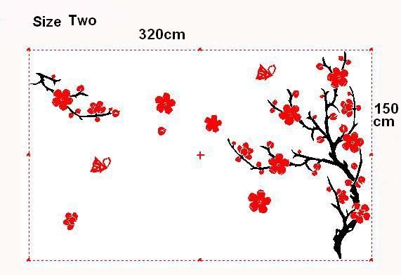 Art Decor Plum Flower & Swallow Wall Stickers Vinyl 342  