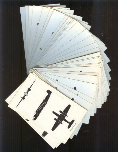 WORLD WAR 2 Era SPOTTERS IDENTIFICATION CARDS PLANES 55 Cards British 