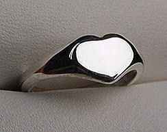 Solid .925 Sterling Silver Heart Ring   FREE CUSTOM ENGRAVING Sizes 1 