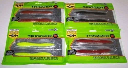 Trigger X Walleye Fishing Jumbo Leech Soft Plastic 4 pk  