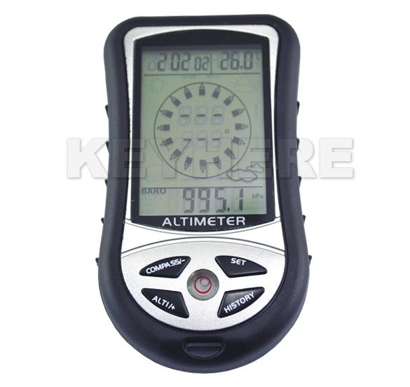 Digital LCD Compass Altimeter Barometer Thermo La 8 In1  