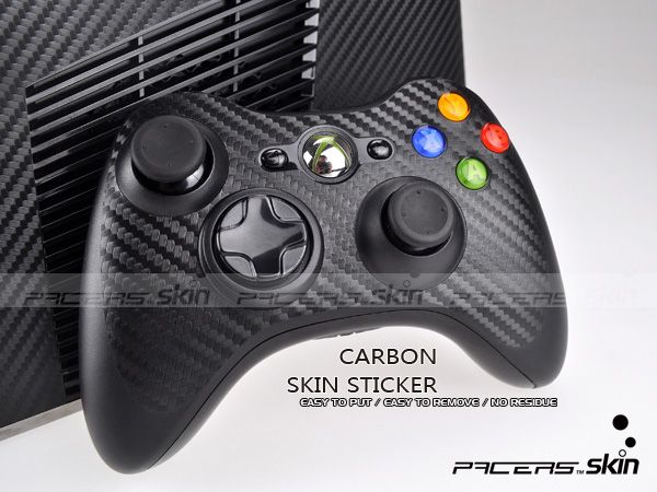 Black Carbon Fiber Sticker Faceplate For Xbox 360 Slim  